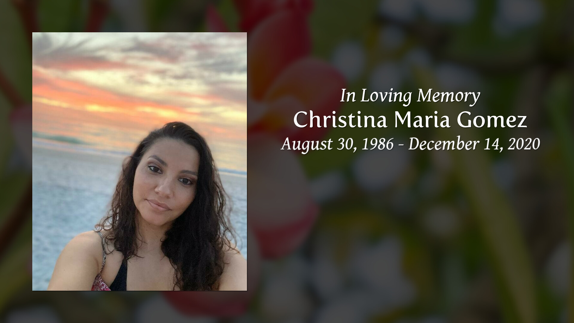 Obituary Christina Maria Gomez Of Winter Haven Florida Oak Ridge Funeral Care